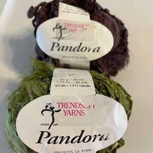 YARN!!! Trendsetter Yarns Pandora in Green and Brown (2 donuts)